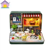 Yeşil DIY Bebek Evi Minyatür
