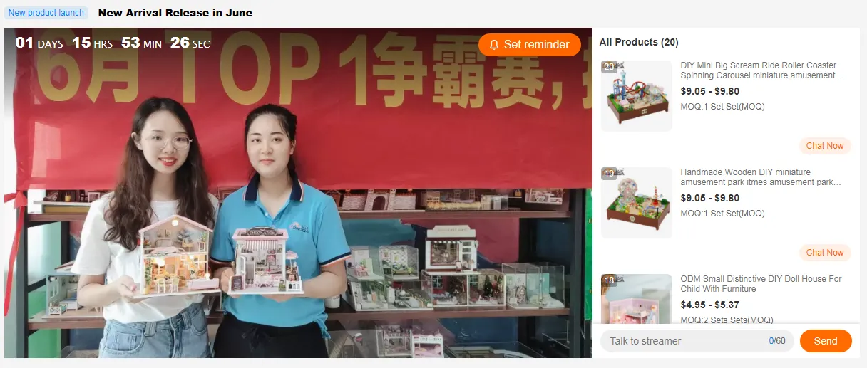 Guangzhou Hongda Craft Co.,Ltd'den 17-Haziran'da Dollhouse İçin Canlı Yayın