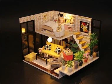 Hobi Okulu İçin Model Ahşap Mobilya Minyatür Bebek Evi